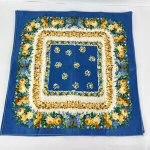 Vintage Waverly Cornflower Floral Napkin Set 5 Cotton Chintz